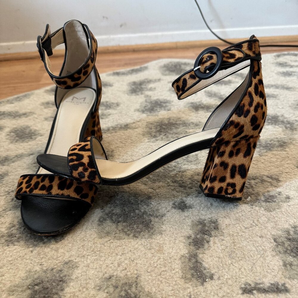 Marc Fisher Karlee Leopard Print Block Heel Sanda… - image 4